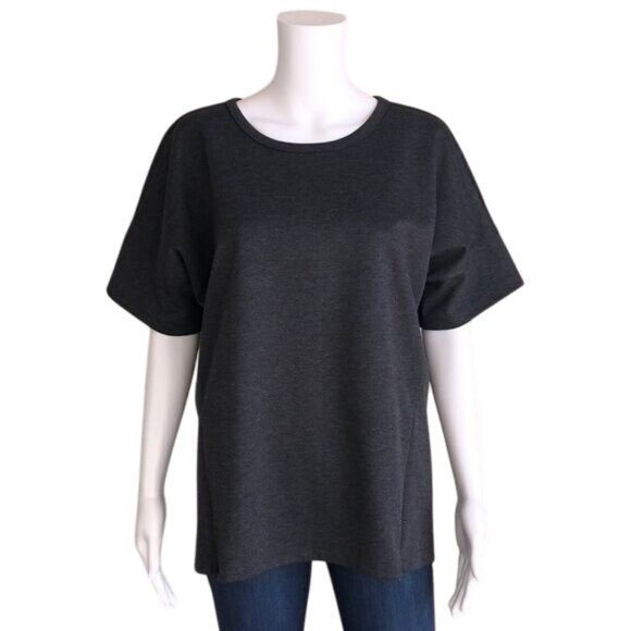 Banana Republic Oversized Boxy Top with Zipper Details in Gray - M - Picture 1 of 8